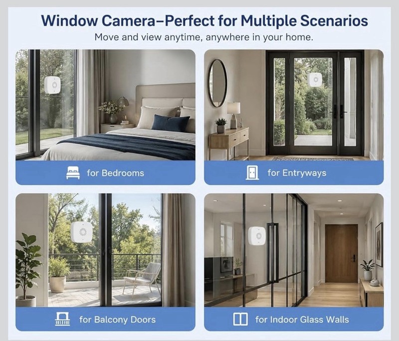 Soaidv 4MP 2K Window Camera, 2.4 & 5 Ghz Wifi6Indoor Cameras for Home Security gallery