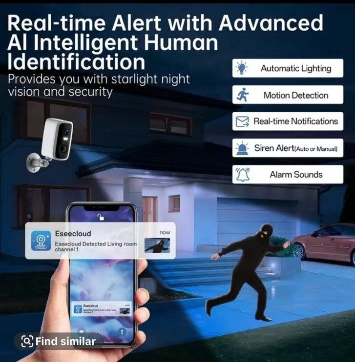 Smart Battery IP Camera Wireless Security Hassle Free w Micro SD Rechargeable.A2 gallery
