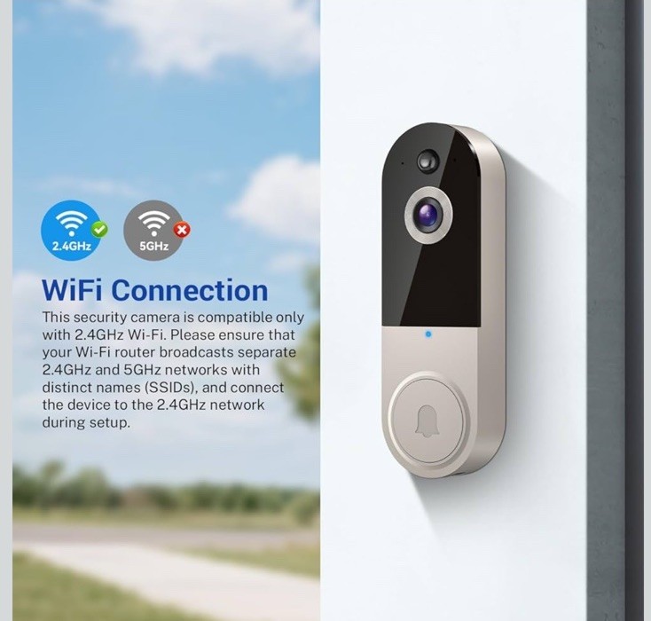 Wireless Wi-Fi Video Doorbell Camera with Night Vision 2.4G WiFi Only (Linen) gallery