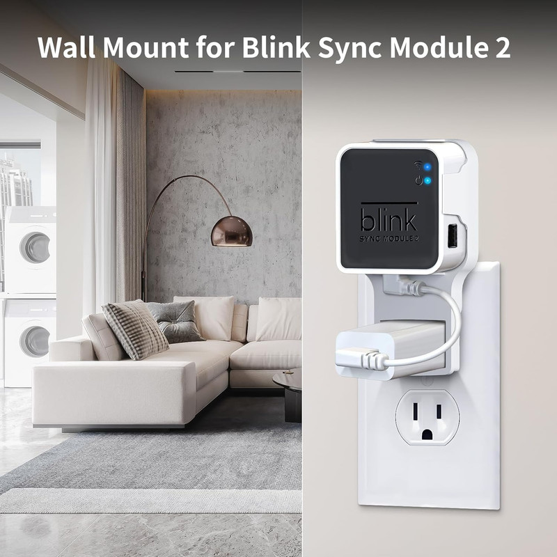 Kidjoyo Wall Mount for Blink Sync Module 2 with Short Cable - save Space - No Me gallery