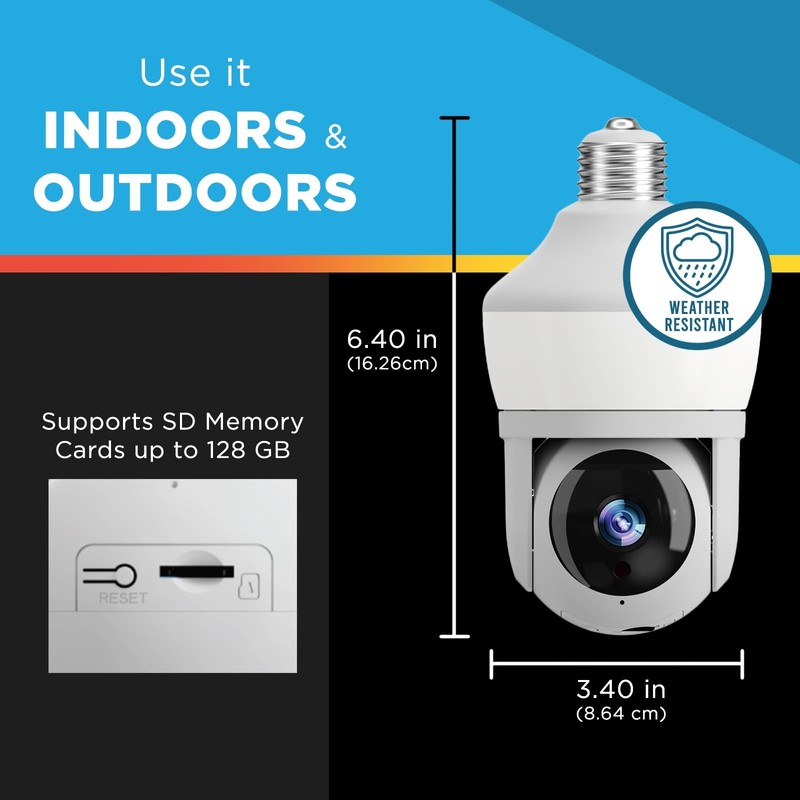 Pro Security Camera with 80 Watt Equivalent LED Light, Two Way Talk, HD Video... gallery