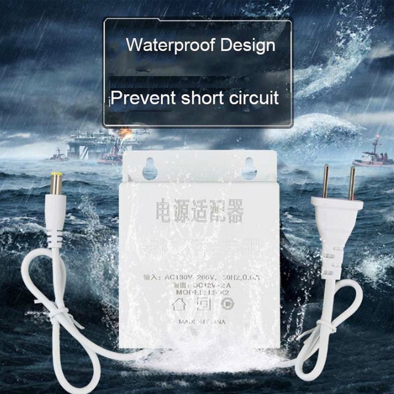 Waterproof Outdoor Power Adapter DC 12V 2A Supply Adapter For CCTV Camera whitet gallery