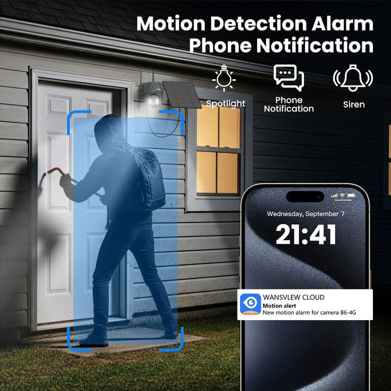 Wansview 4G LTE Cellular 2K Solar Security Camera Outdoor Wireless Hunting Cam gallery