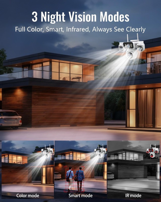 4 in 1 PTZ Security Camera 8MP Quad View 16X Zoom gallery