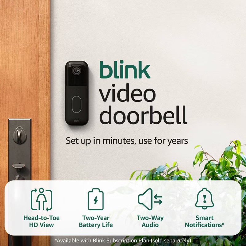 Blink Video Doorbell with Head-to-toe HD view, Two-year Battery Life, and Simple gallery