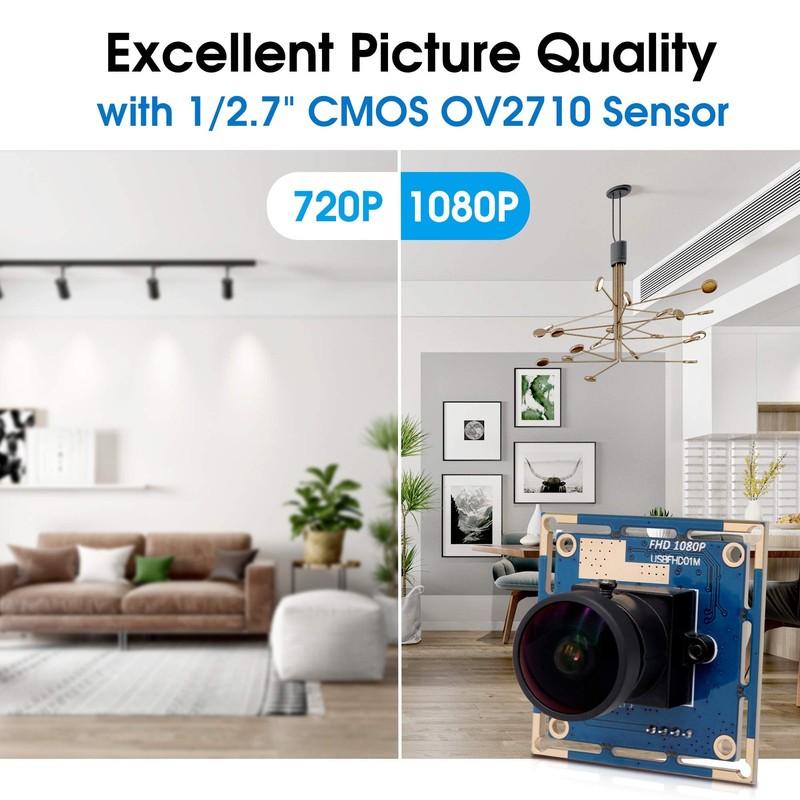 USB Board - 1080P Wide Angle Module with Fisheye Lens, FOV 150 Degree, CMOS O... gallery