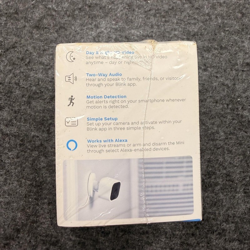 Blink Mini Indoor Plug-In HD Smart Security Camera White Wi-Fi 1080p Alexa gallery