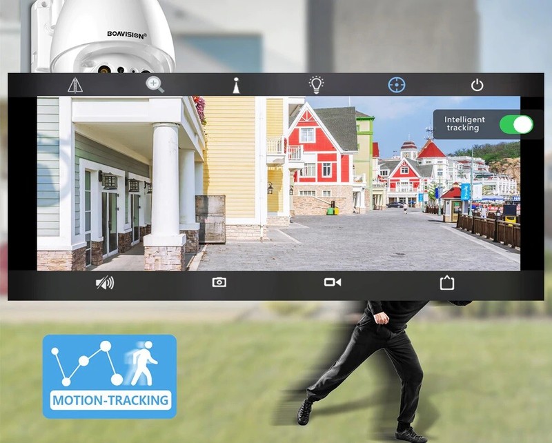 Full Color Night Vision Auto Tracking WiFi 2160P PTZ Dome Camera Outdoor -US Sh gallery