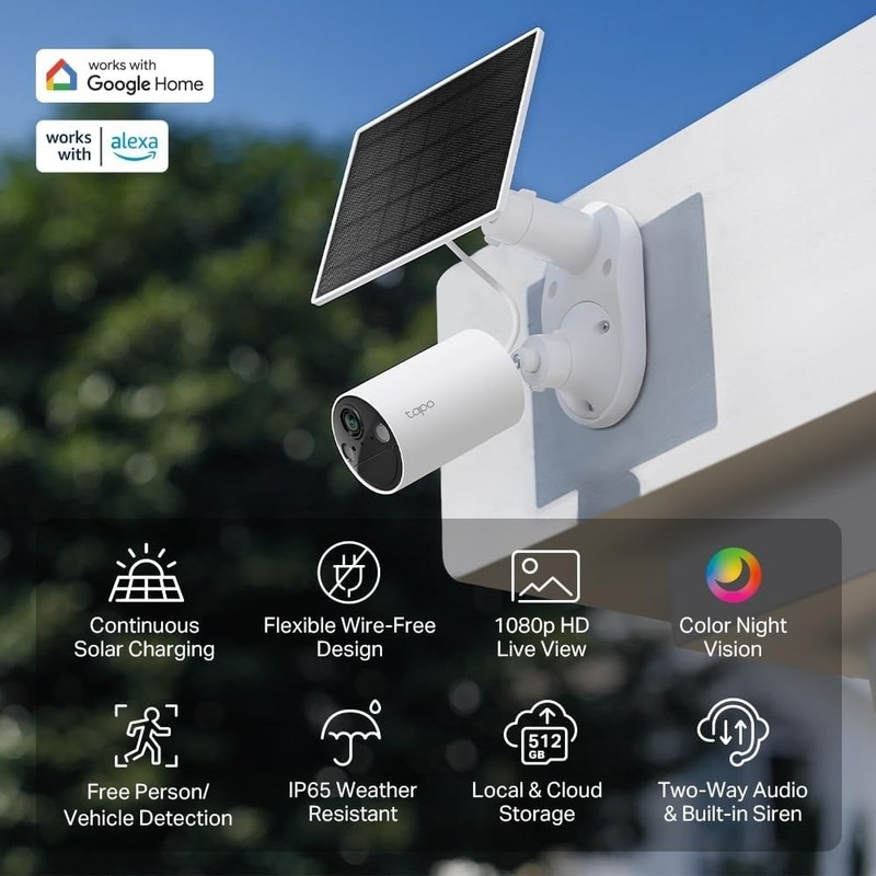 Wireless Outdoor 1080p Security Camera with Solar Power & Flexible Setup Options gallery