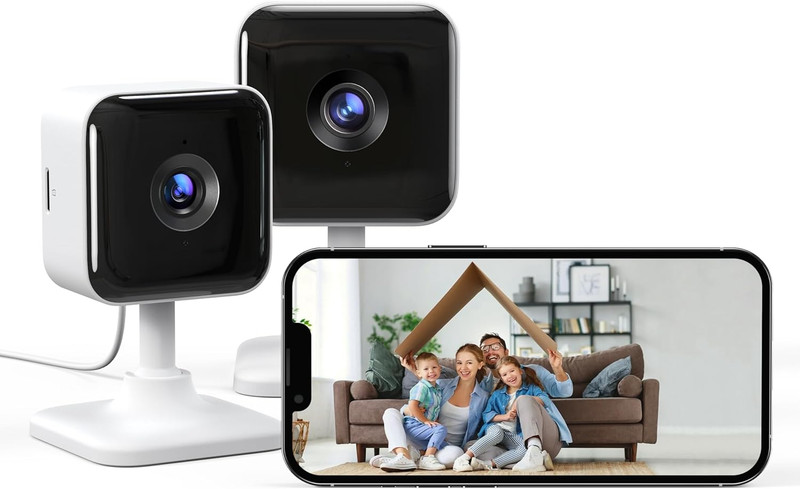 2K Indoor Security Camera, 2 Packs Cameras for Home Security Wi-Fi Cameras, Moti