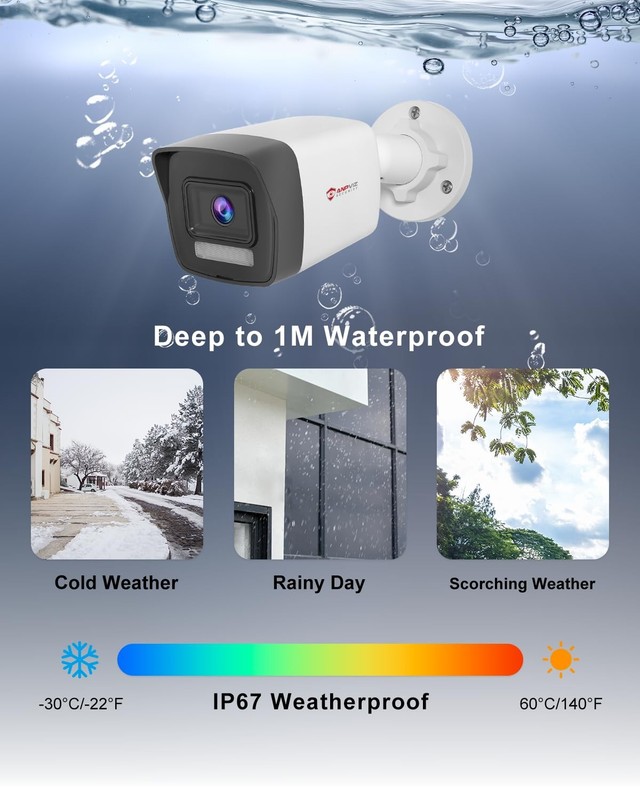 4K 8MP PoE Bullet Camera Outdoor, 127° FOV, Human Vehicle Detection - Color gallery