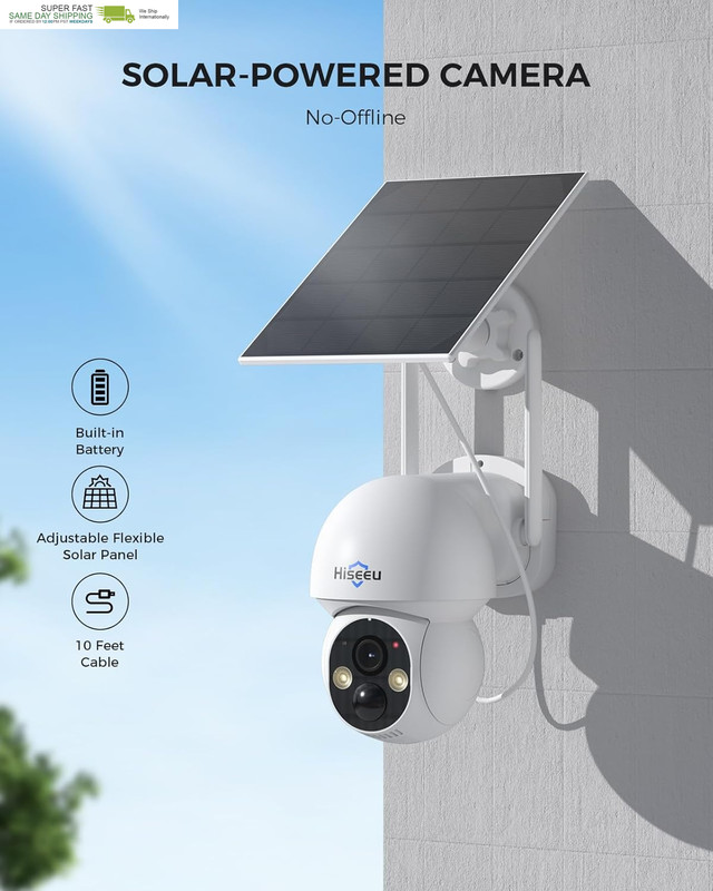 Home Security Camera System, 2.4G & 5G Wifi, Solar-Powered 4MP 4 Cam-Kit, Color gallery