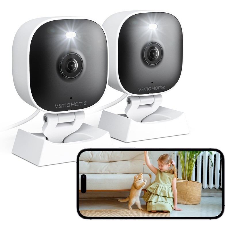2K Home Security Cameras Indoor/Outdoor, WiFi, Color Night Vision, 2-Way Audio, gallery