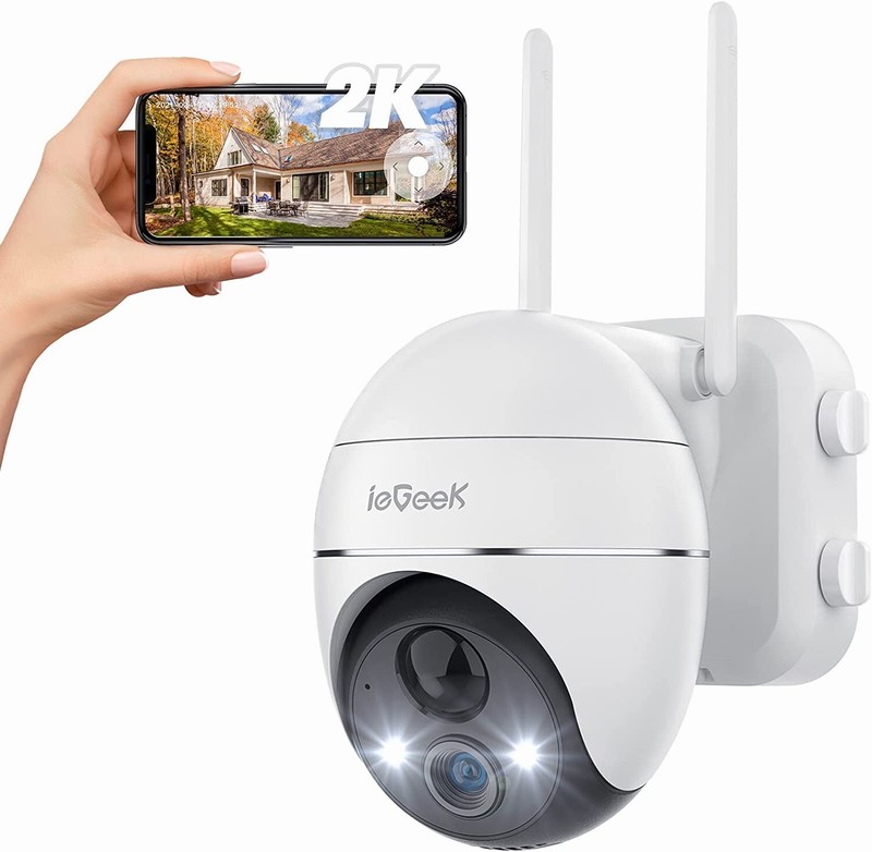 ieGeek 2K Wireless Outdoor Security Camera Home WiFi Battery Powered CCTV System