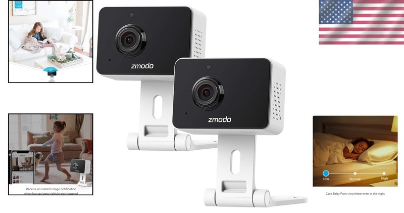 Smart 1080p Mini WiFi Camera with AI Motion Detection & Two-Way Audio - 2 Pack gallery