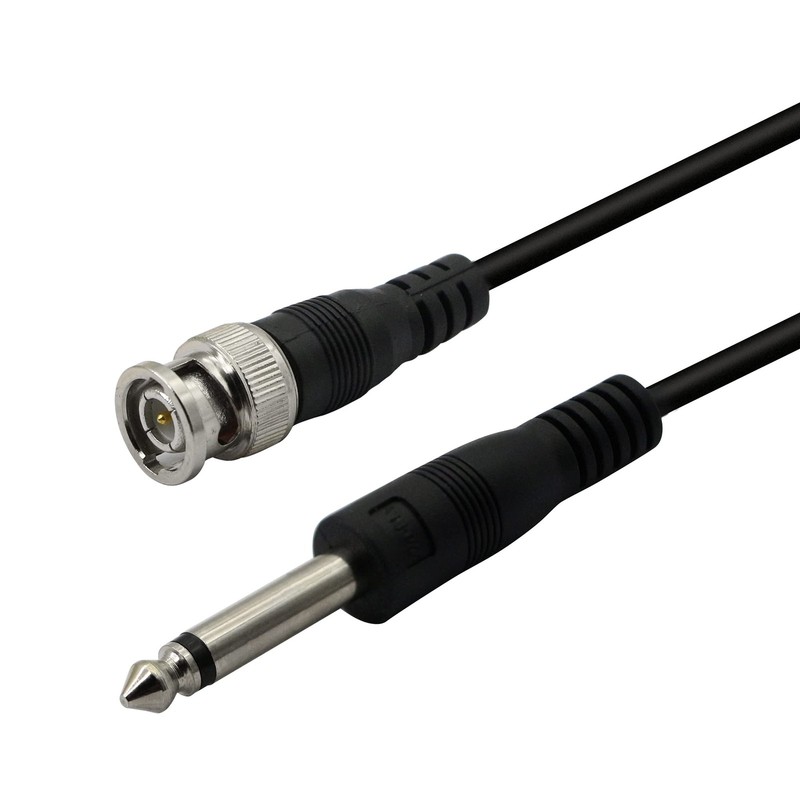 PNGKNYOCN BNC Male to 6.35mm 1/4 Inch Audio Cable，TS 6.5 feet, Black