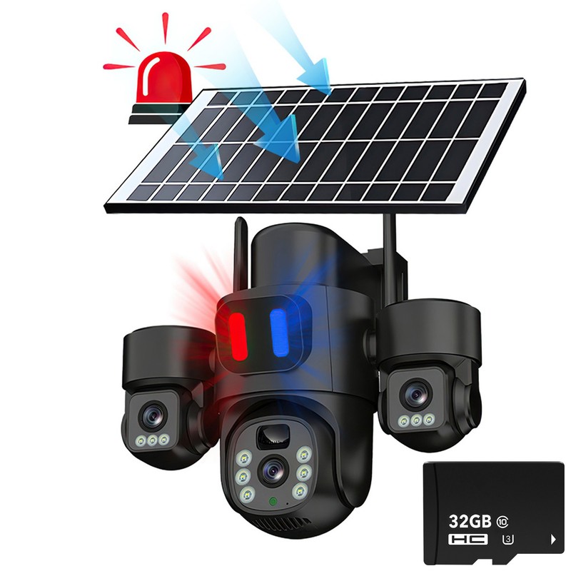 Outdoor Solar Security Cameras WiFi Night Vision PIR Sensor Surveillance Cam LOT