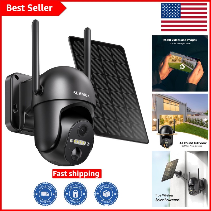 Wireless 2K Outdoor Security Camera with PIR Motion Sensor & Night Vision