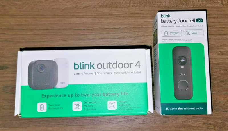 Blink Outdoor 4 Wireless Camera with Sync Module + Battery Doorbell 2K | Bundle