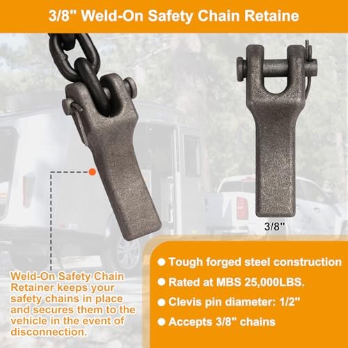Cadena de seguridad para 3/8” × 3.3Ft Chain w/ Retainer & Hooks - 2 Pack Oro gallery