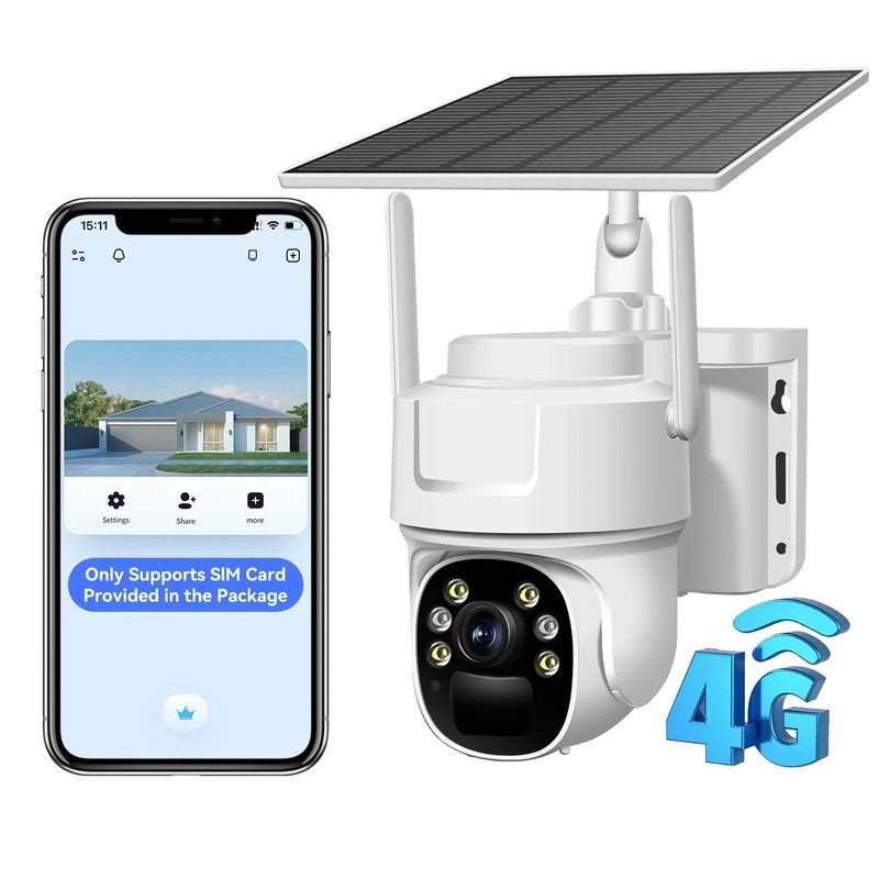 4G LTE Cellular Security Camera No WiFi Solar Outdoor Night Vision With SIM Card gallery