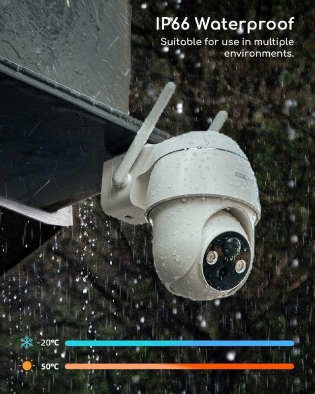 360° PTZ Outdoor Security Camera 2K Wireless Battery PIR Motion Sensor, IP65 2K gallery