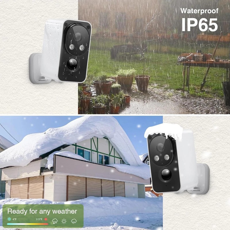 Security Cameras Wireless Outdoor 180° Pan Rotate 2K Color Night Vision Camer... gallery