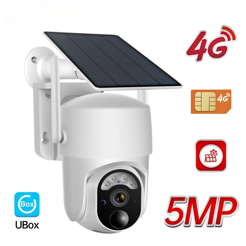 5MP Solar Security Camera Outdoor Ubox Low Power Surveillance Solar Panel Camera