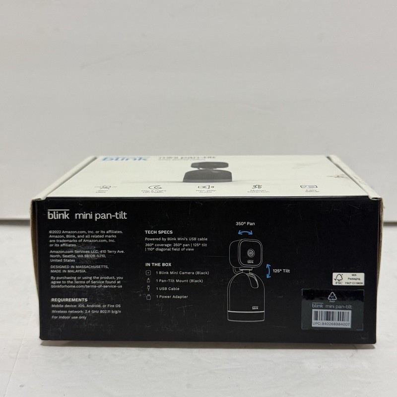 Blink Mini Pan Tilt Security Camera Wired Indoor Black Rotating - Open Box!! gallery