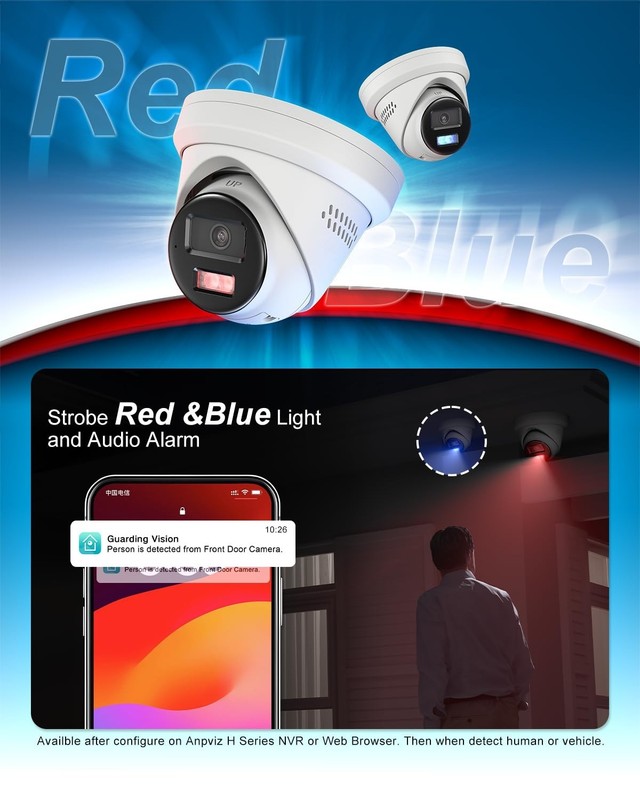 Anpviz 2PCs 8MP PoE IP Turret Camera Security Camera Color Night Vision 2.8mm gallery