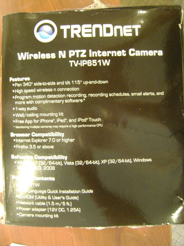 TRENDnet Wireless N Pan, Tilt, Zoom Network Surveillance Camera with 1-Way Audio gallery