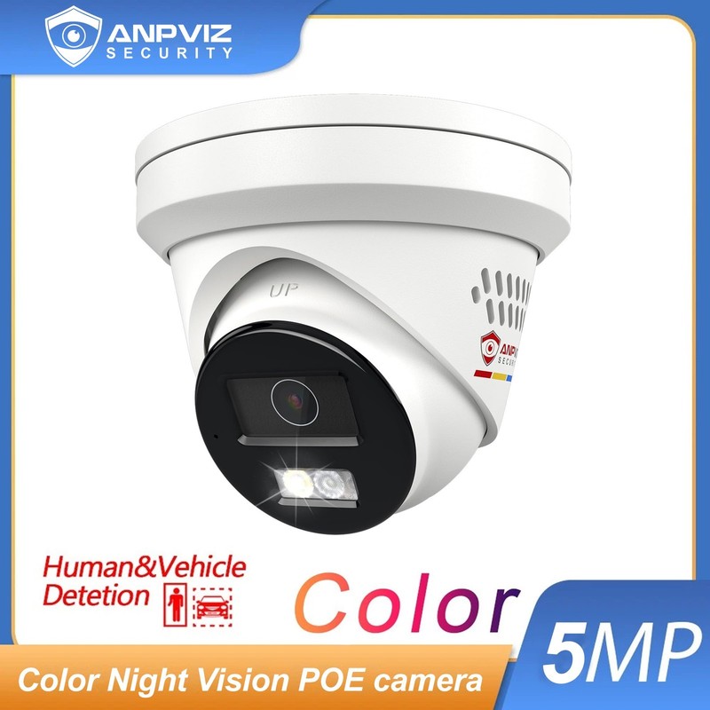 Anpviz 5MP Active Deterrence IP PoE Camera Human & Vehicle Detection 2-Way Audio