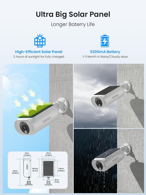 Solar Security Cameras Wireless Outdoor 4 Cam Kit Expadable to 10H, No Subscr... gallery