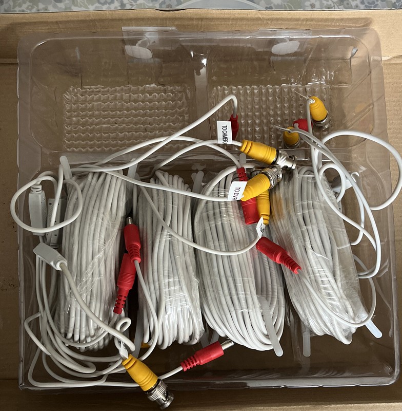 Color Security Cameras 4-Pack Wireing Only! 60ft Eachx4 New! Model QM4803B-4 😊