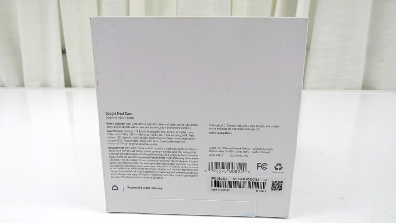 Google Nest Cam GA01317-US Indoor Outdoor Security Camera Battery White gallery