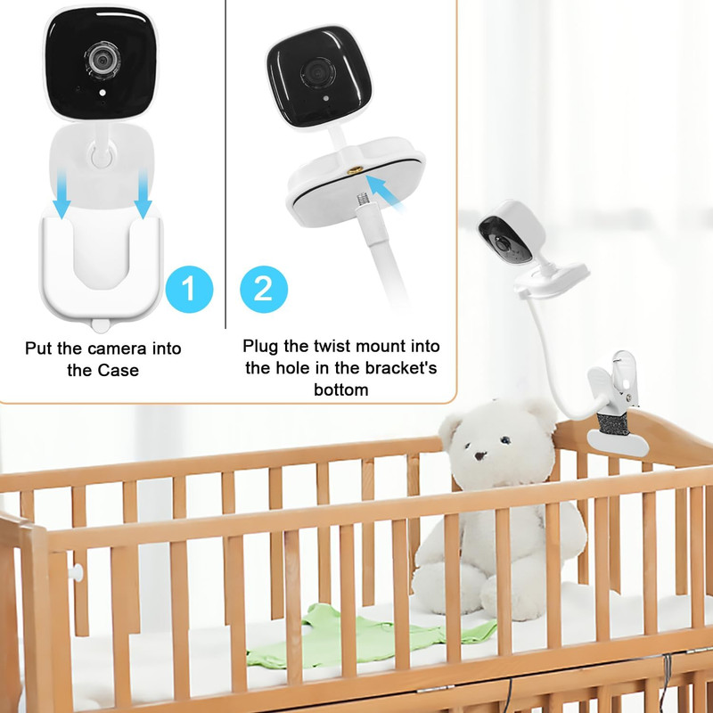 2 Pack Baby Monitor Mount for Tapo Indoor Security Camera C100/C101/C110/C111 Fl gallery