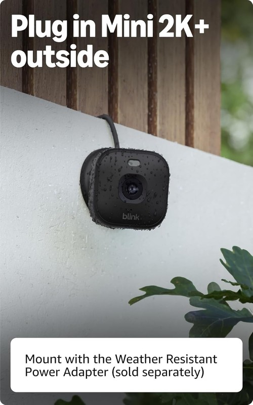 Blink Mini 2K+ Compact Plug-In Security Camera 2K Video Resolution Color Night gallery
