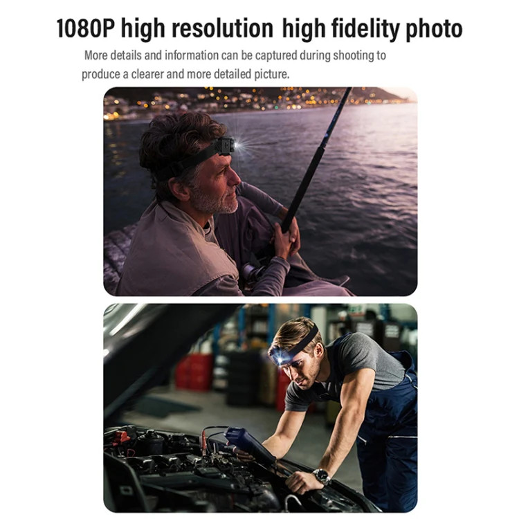 D8 1080P Head-mounted LED Motion Sensor Video Recording Lighting Camera, D8 gallery