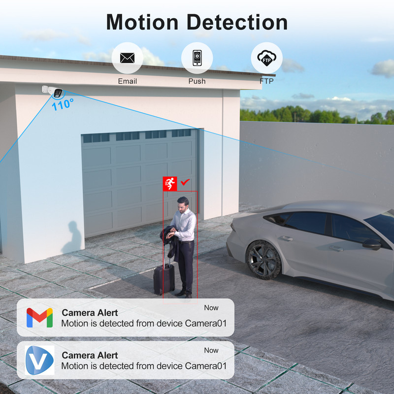 Anpviz 4MP PoE IP Bullet Security Camera Outdoor 24/7 Recording 2.8mm Lens NDAA gallery