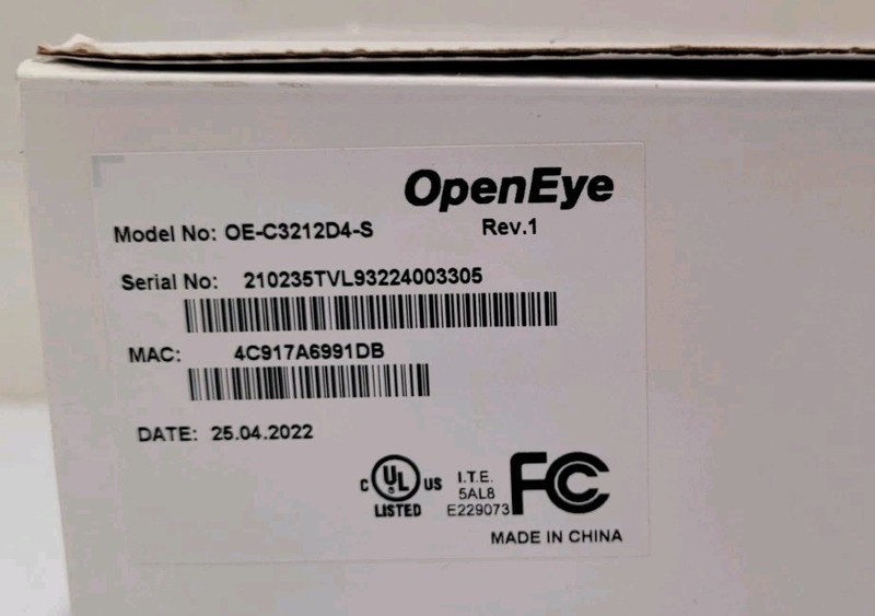OpenEye Camera Model: OE-C3212D4-S gallery