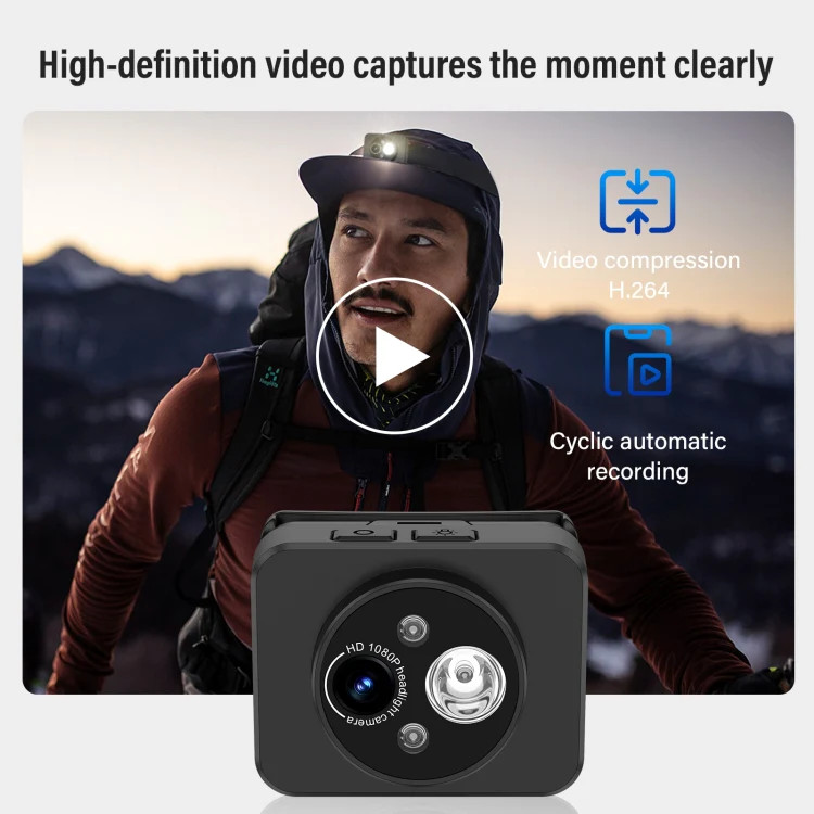 D8 1080P Head-mounted LED Motion Sensor Video Recording Lighting Camera, D8 gallery