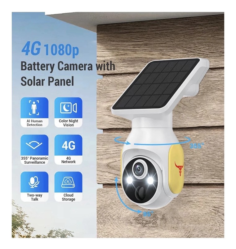 4G 1080p Security Camera Smart AI Human Detect Battery/Solar 2-Way Talk Pan/Tilt gallery