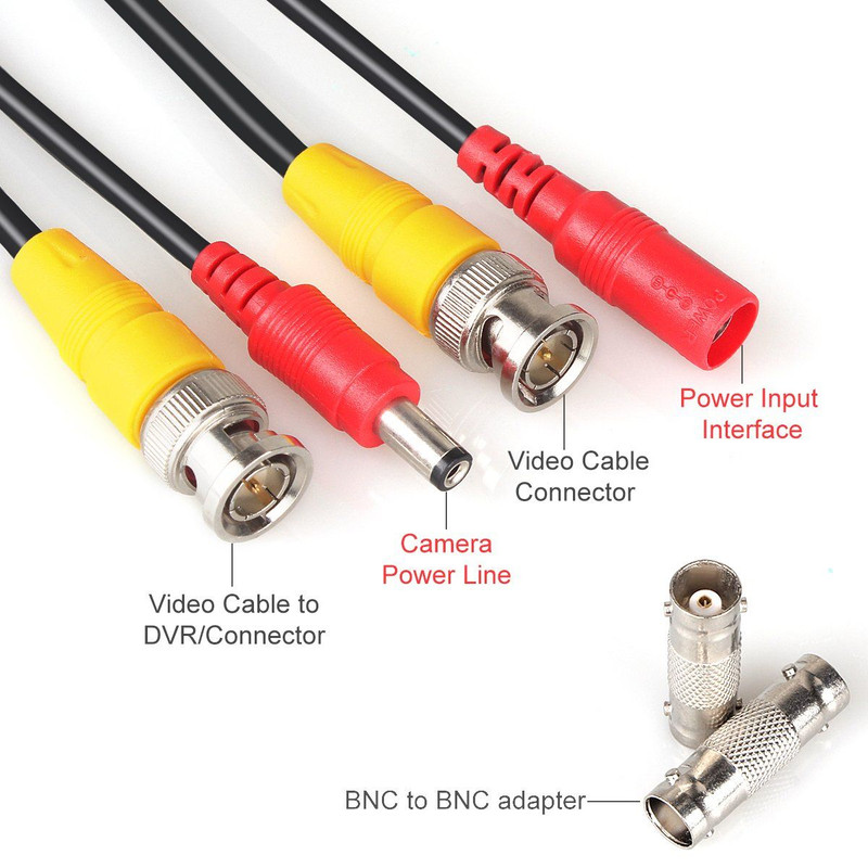 BNC Cable, 200ft 4Pack All-in-One Siamese Video and Power 4 feet, Black gallery