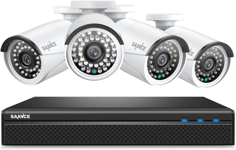 4K POE Security Camera System – 8CH 8MP NVR Recorder with 4PCS 5MP Outdoor Bulle