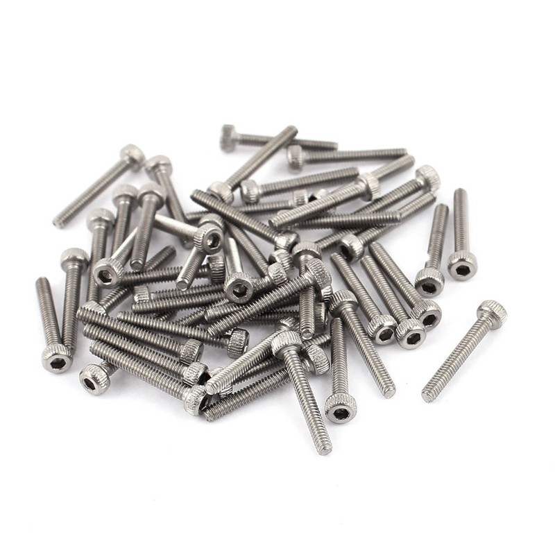 50pcs M2 x 14mm Hexagonal Stainless Steel Round Head Screws Machine Bolts