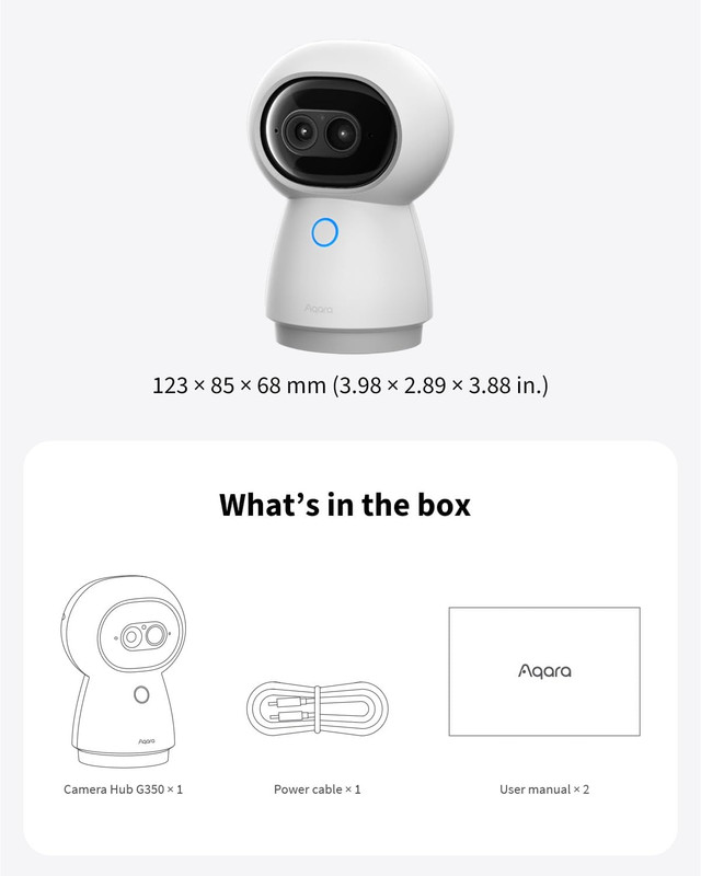 4K UHD Dual-Lens Matter Camera Hub G350, Indoor Security Camera 9X Zoom, 360° Pa gallery