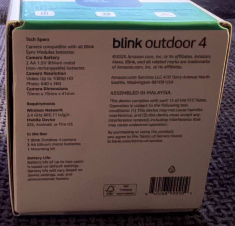 Blink Outdoor 4 1080p Wi-Fi Camera Motion/Person Detect 2-Way Audio Alexa Black gallery