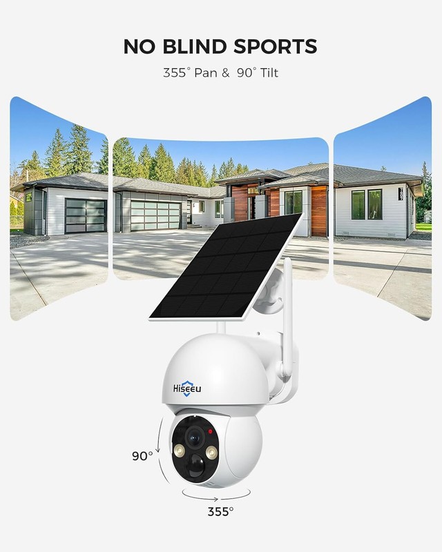 Eseecloud Solar 360° Camera Wireless Security System 500GB HD No Subscription gallery