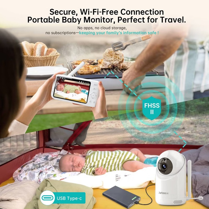 Jartoo 5.5" Video Baby Monitor - White gallery
