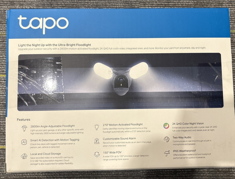 TP-Link Tapo C720 2K Floodlight Camera Outdoor Surveillance Wired gallery